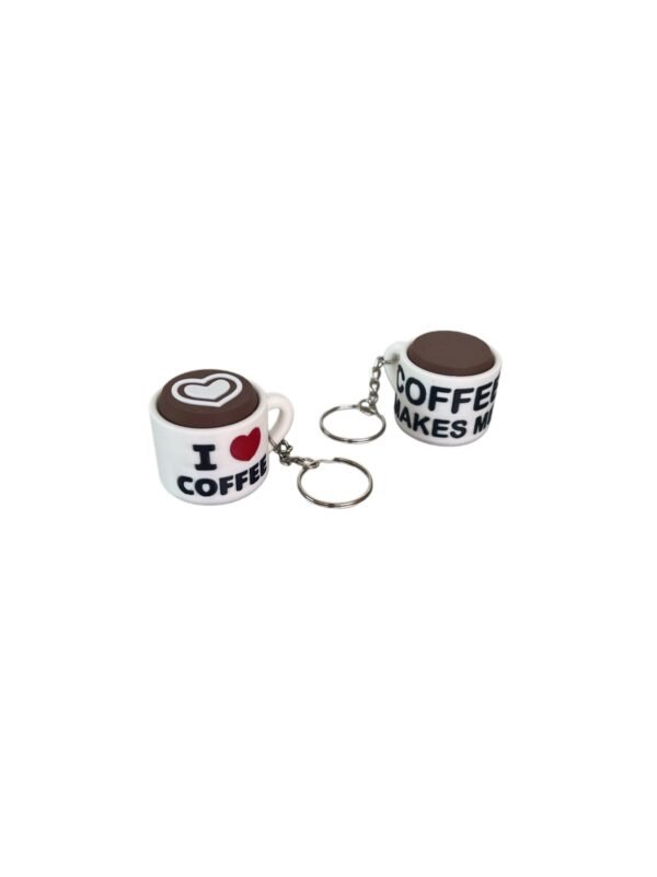 Clicker Poop & Love Coffee Cup Keyrings - Image 3