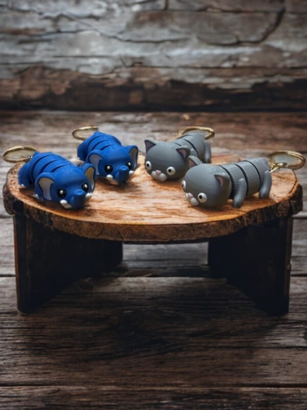 Flexi Elephant & Cat Keyrings - Image 2